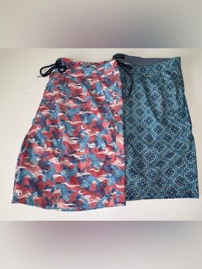 Peter Millar Swim Trunks Bundle XL Blue & Koi Print Shorts